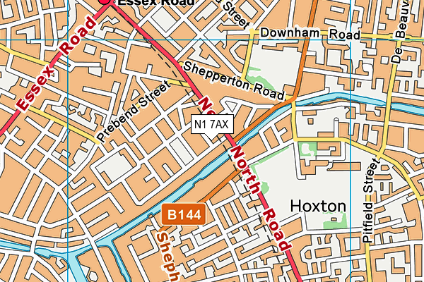 N1 7AX map - OS VectorMap District (Ordnance Survey)