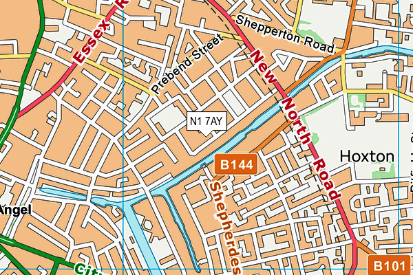 N1 7AY map - OS VectorMap District (Ordnance Survey)