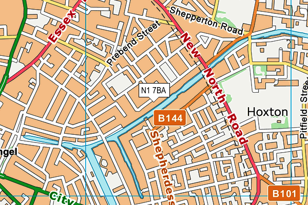 N1 7BA map - OS VectorMap District (Ordnance Survey)