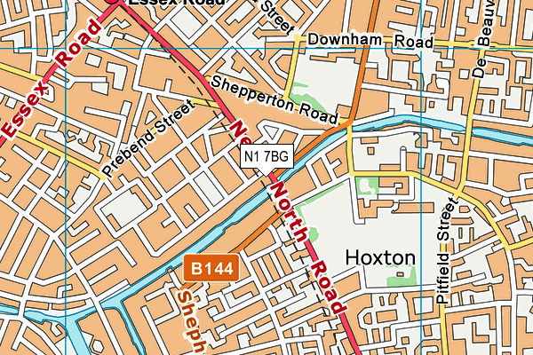 N1 7BG map - OS VectorMap District (Ordnance Survey)