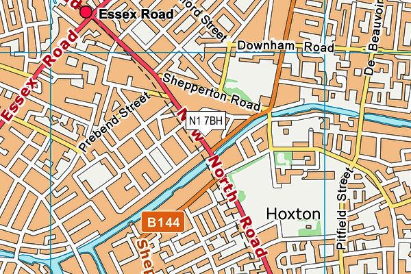 N1 7BH map - OS VectorMap District (Ordnance Survey)