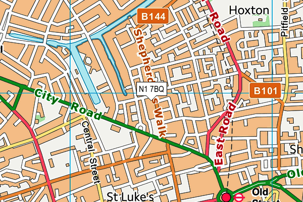 N1 7BQ map - OS VectorMap District (Ordnance Survey)