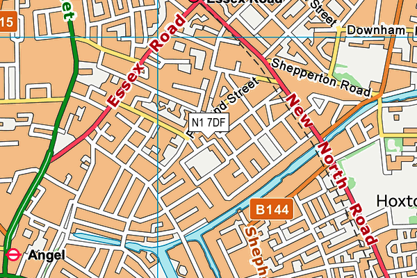 N1 7DF map - OS VectorMap District (Ordnance Survey)