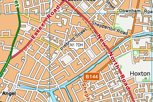 N1 7DH map - OS VectorMap District (Ordnance Survey)