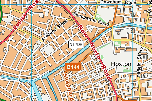 N1 7DR map - OS VectorMap District (Ordnance Survey)