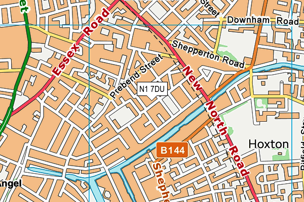 N1 7DU map - OS VectorMap District (Ordnance Survey)