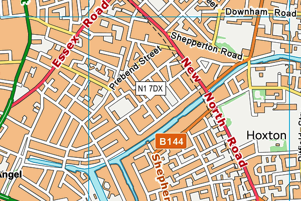 N1 7DX map - OS VectorMap District (Ordnance Survey)