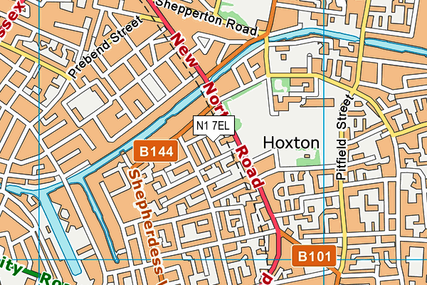N1 7EL map - OS VectorMap District (Ordnance Survey)