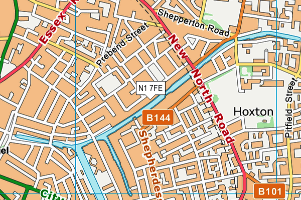 N1 7FE map - OS VectorMap District (Ordnance Survey)