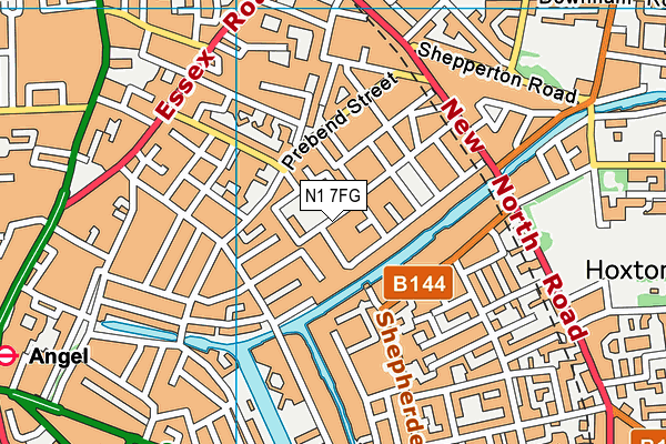 N1 7FG map - OS VectorMap District (Ordnance Survey)