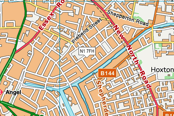 N1 7FH map - OS VectorMap District (Ordnance Survey)