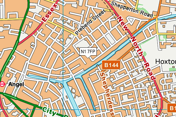 N1 7FP map - OS VectorMap District (Ordnance Survey)