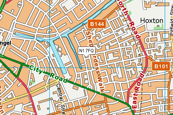 N1 7FQ map - OS VectorMap District (Ordnance Survey)