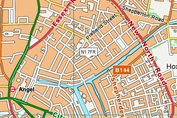 N1 7FR map - OS VectorMap District (Ordnance Survey)