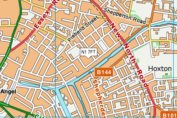 N1 7FT map - OS VectorMap District (Ordnance Survey)