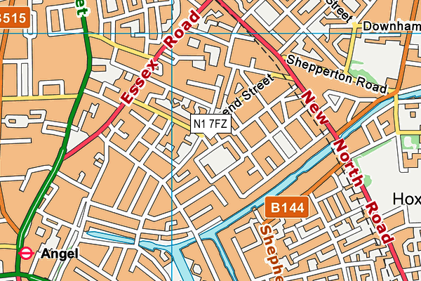 N1 7FZ map - OS VectorMap District (Ordnance Survey)