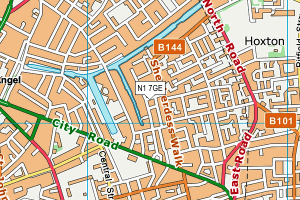 N1 7GE map - OS VectorMap District (Ordnance Survey)