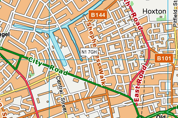 N1 7GH map - OS VectorMap District (Ordnance Survey)