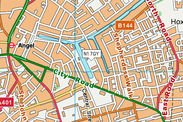 N1 7GY map - OS VectorMap District (Ordnance Survey)