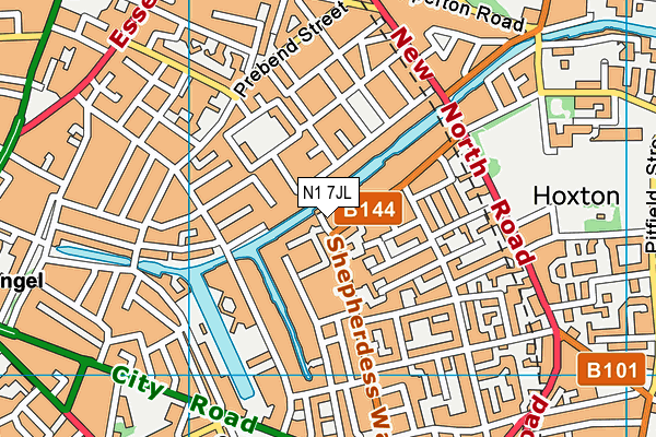 N1 7JL map - OS VectorMap District (Ordnance Survey)