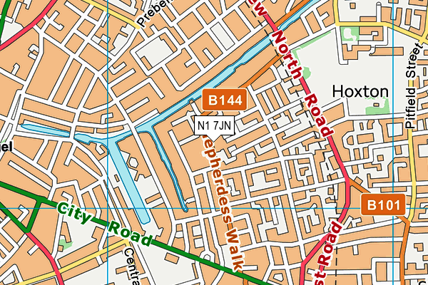 N1 7JN map - OS VectorMap District (Ordnance Survey)