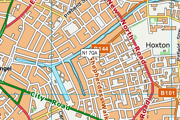 N1 7QA map - OS VectorMap District (Ordnance Survey)
