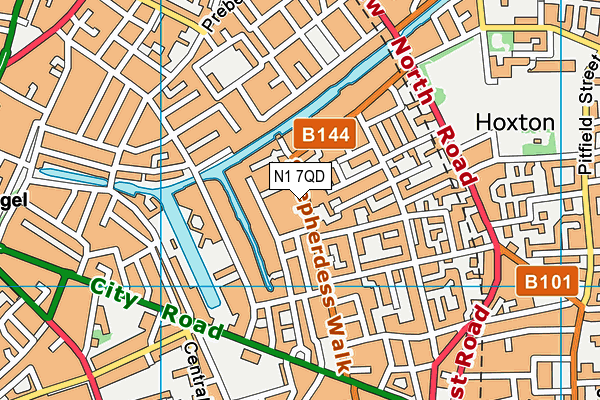 N1 7QD map - OS VectorMap District (Ordnance Survey)