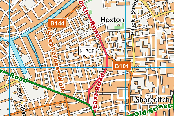 N1 7QP map - OS VectorMap District (Ordnance Survey)