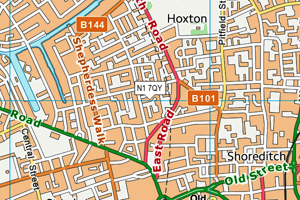 N1 7QY map - OS VectorMap District (Ordnance Survey)