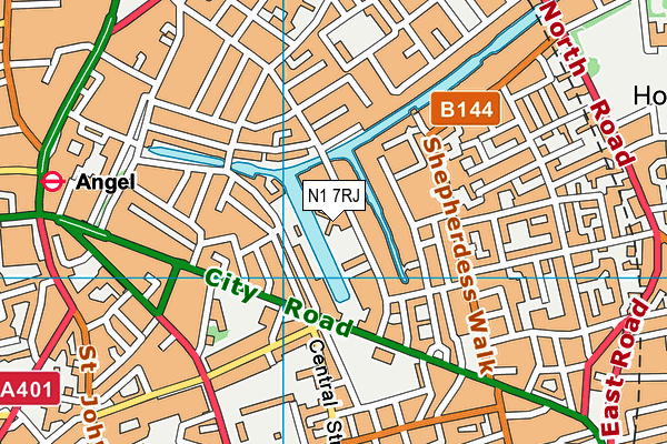 N1 7RJ map - OS VectorMap District (Ordnance Survey)