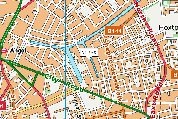 N1 7RX map - OS VectorMap District (Ordnance Survey)