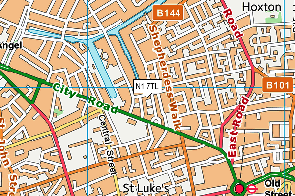 N1 7TL map - OS VectorMap District (Ordnance Survey)