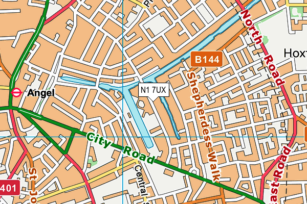 N1 7UX map - OS VectorMap District (Ordnance Survey)
