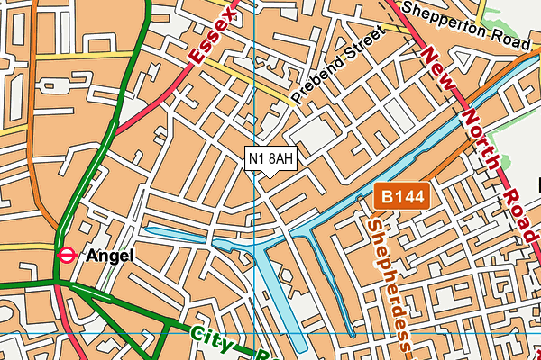 N1 8AH map - OS VectorMap District (Ordnance Survey)
