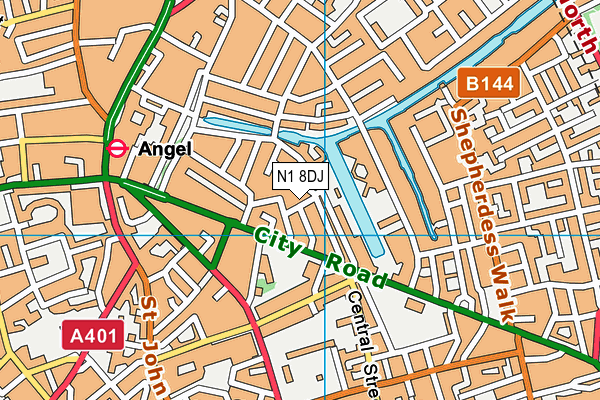 N1 8DJ map - OS VectorMap District (Ordnance Survey)