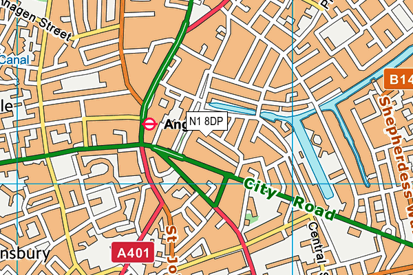 N1 8DP map - OS VectorMap District (Ordnance Survey)