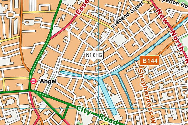 N1 8HG map - OS VectorMap District (Ordnance Survey)