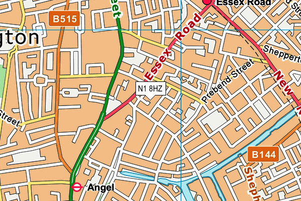N1 8HZ map - OS VectorMap District (Ordnance Survey)