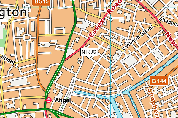 N1 8JG map - OS VectorMap District (Ordnance Survey)