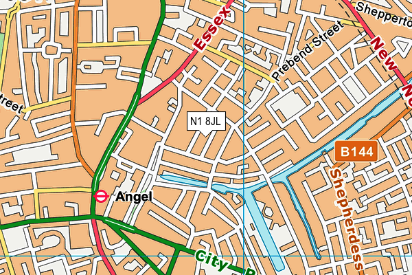 N1 8JL map - OS VectorMap District (Ordnance Survey)