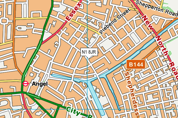 N1 8JR map - OS VectorMap District (Ordnance Survey)