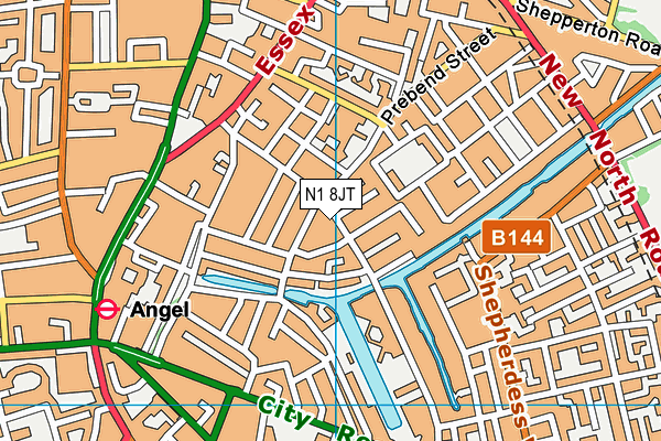 N1 8JT map - OS VectorMap District (Ordnance Survey)