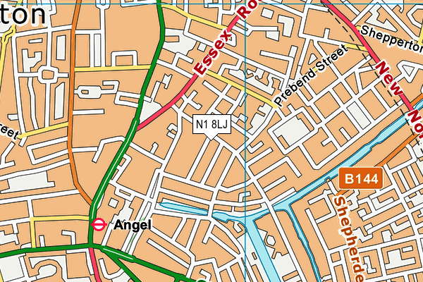 N1 8LJ map - OS VectorMap District (Ordnance Survey)