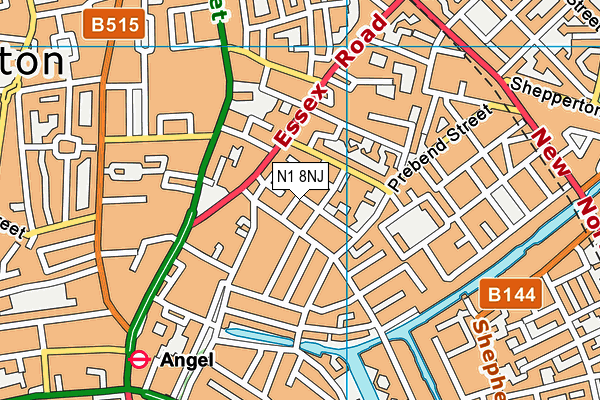 N1 8NJ map - OS VectorMap District (Ordnance Survey)