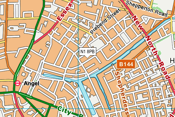 N1 8PB map - OS VectorMap District (Ordnance Survey)