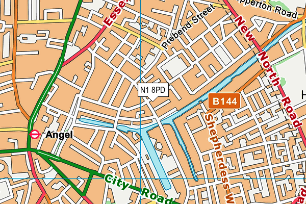 N1 8PD map - OS VectorMap District (Ordnance Survey)