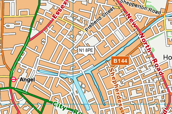 N1 8PE map - OS VectorMap District (Ordnance Survey)
