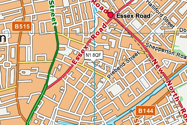 N1 8QF map - OS VectorMap District (Ordnance Survey)