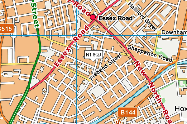 N1 8QJ map - OS VectorMap District (Ordnance Survey)