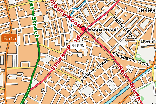 N1 8RN map - OS VectorMap District (Ordnance Survey)